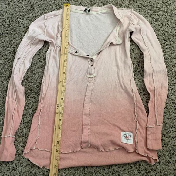 Free People Pink and white ombre long sleeve top #preppy - Picture 1 of 6